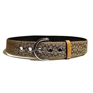 COACH Monogram Jacquard Canvas Leather Belt S BNWOT